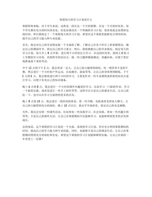 寒假每天的学习计划是什么