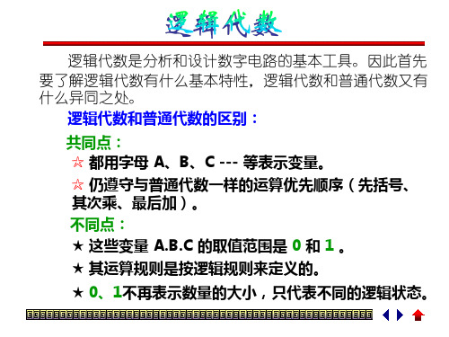 逻辑代数的基本定律和规则