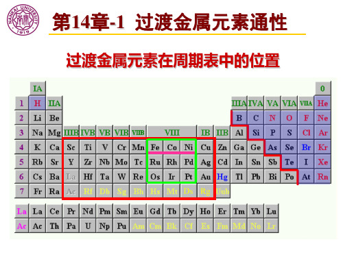 第14章-1过渡金属元素通性分析