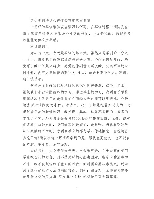 关于军训培训心得体会精选范文5篇