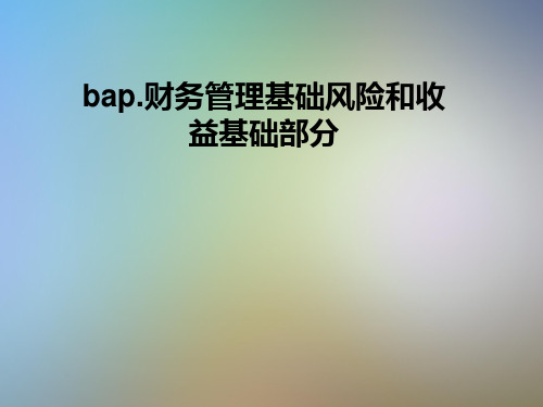 bap.财务管理基础风险和收益基础部分