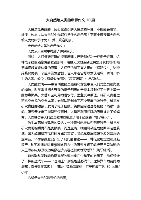 大自然给人类的启示作文10篇