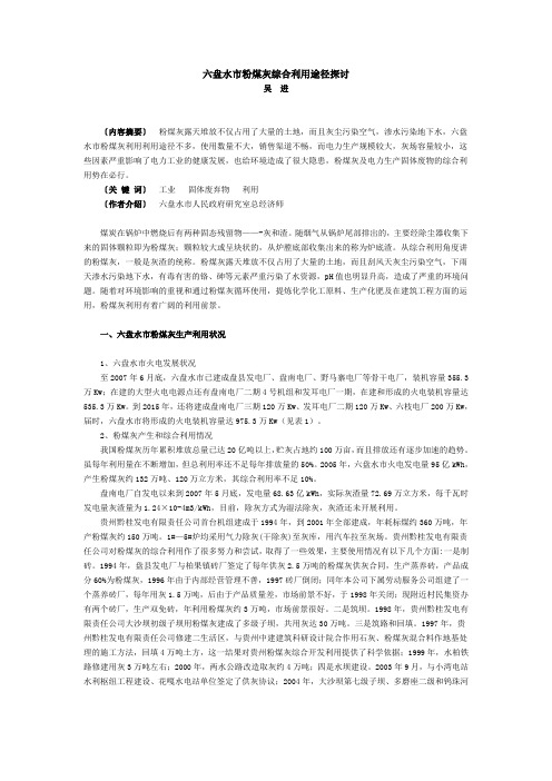 六盘水市粉煤灰综合利用途径探讨