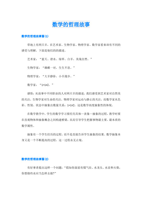 数学的哲理故事