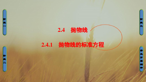 2018学年高中数学人教B版选修2-1课件:2.4.1 抛物线的标准方程 精品