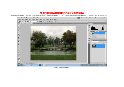 PS使用蓝天白云素材让阴天天空乌云变晴天白云