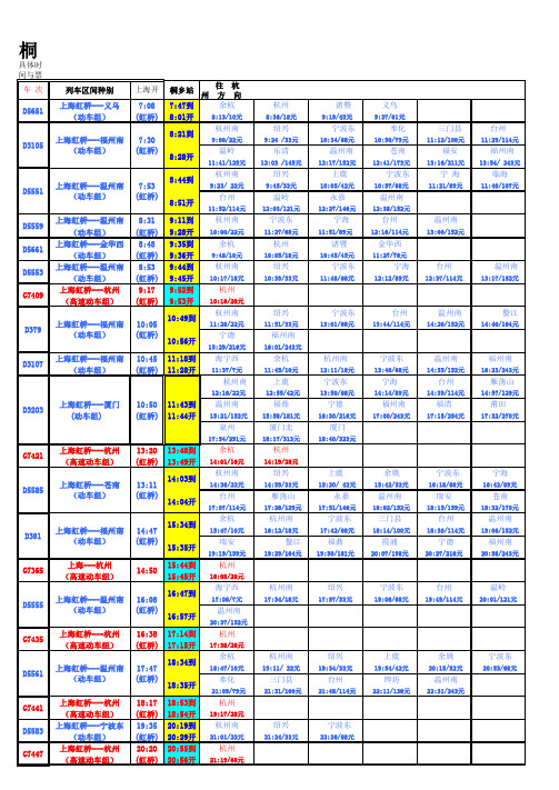 高铁时刻表1