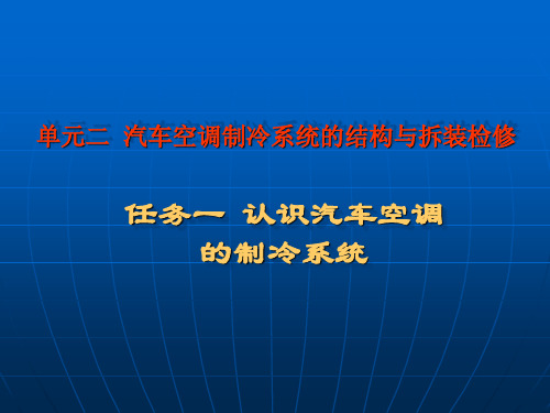 多媒体教学课件2-1(认识汽车空调的制冷系统)