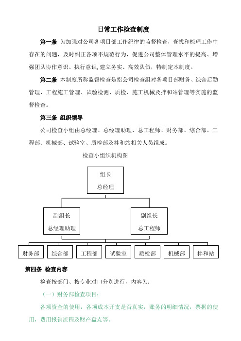 检查制度(公司针对项目部)