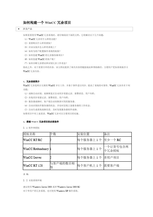 构建一个WinCC冗余项目