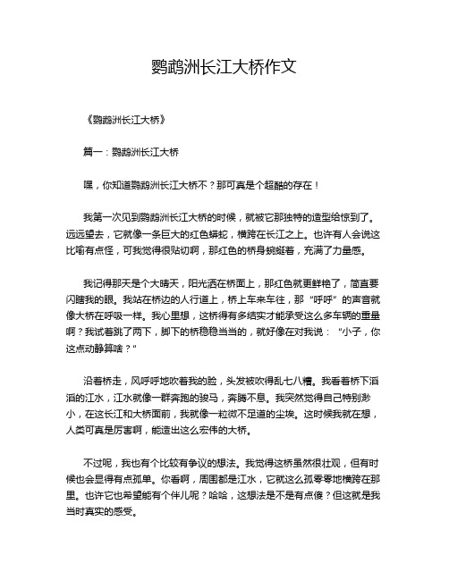 鹦鹉洲长江大桥作文