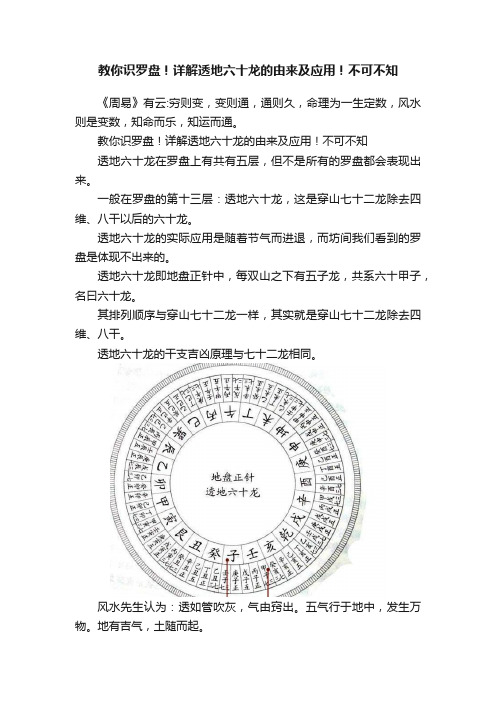 教你识罗盘！详解透地六十龙的由来及应用！不可不知