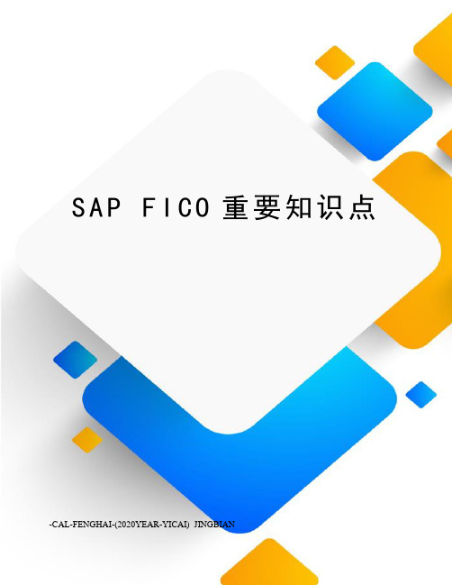 sapfico重要知识点