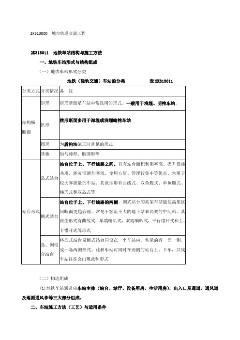 市政城市轨道交通工程结构与特点(一)