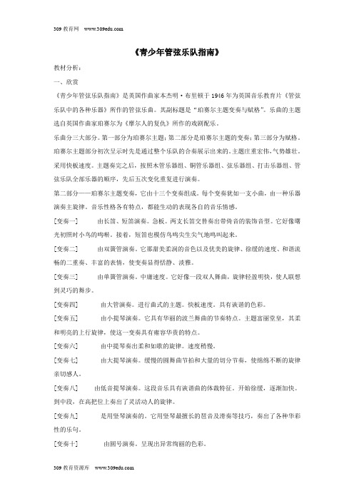 七年级音乐下册第二单元《青少年管弦乐队指南》教案湘艺版