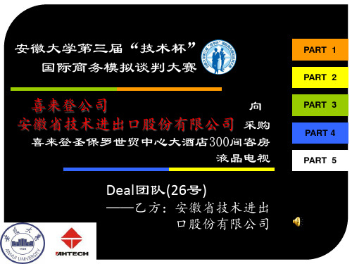 Deal团队——安徽大学第三届国际商务模拟谈判大赛资格赛