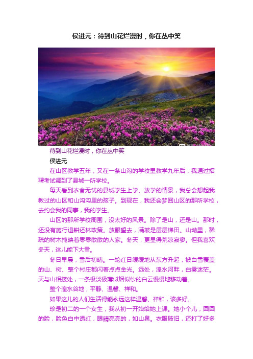 侯进元：待到山花烂漫时，你在丛中笑