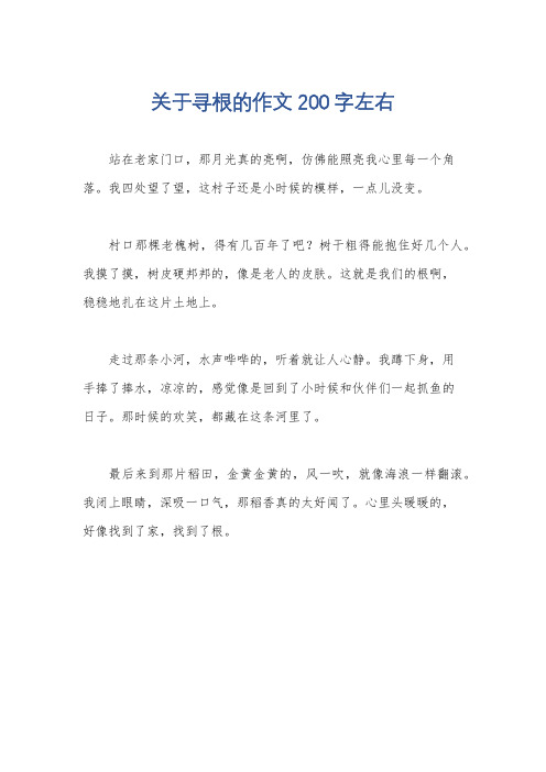 关于寻根的作文200字左右