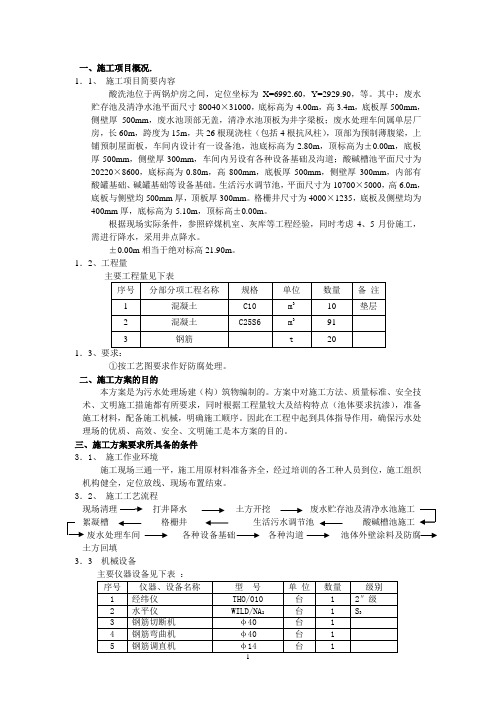 酸洗池施工方案