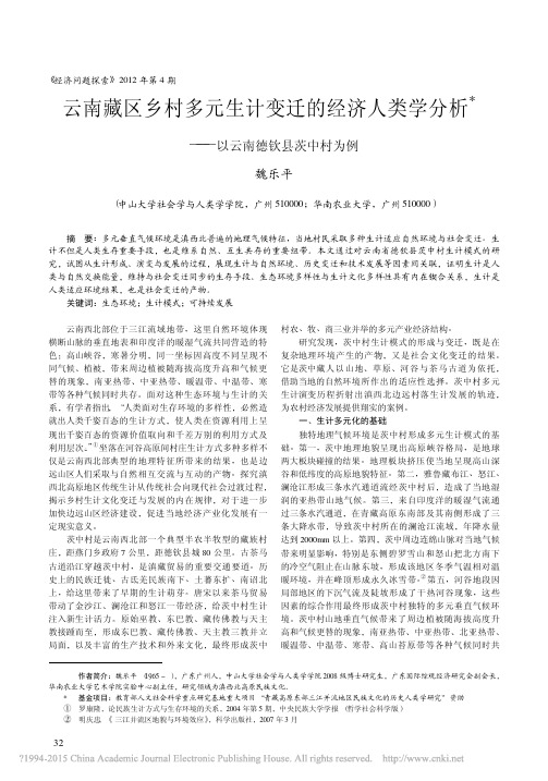 云南藏区乡村多元生计变迁的经济人类学分析_以云南德钦县茨中村为例_魏乐平