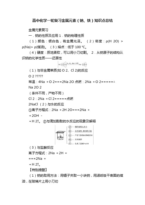 高中化学一轮复习金属元素（钠、铁）知识点总结