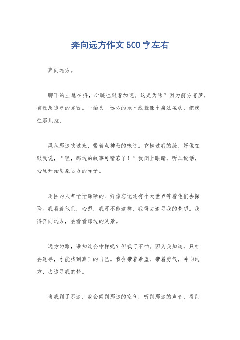 奔向远方作文500字左右