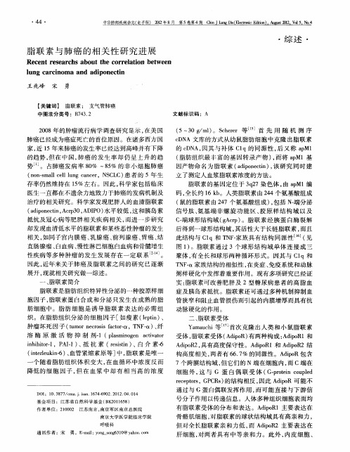 脂联素与肺癌的相关性研究进展