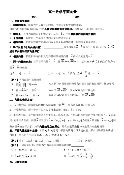 向量概念和练习1