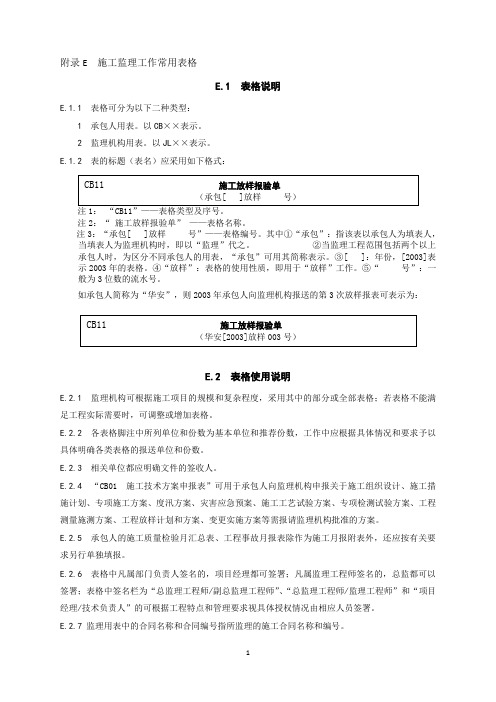 《水利工程施工监理规范》SL288-2014全套表格(校对版2015-01-30实施)副本要点