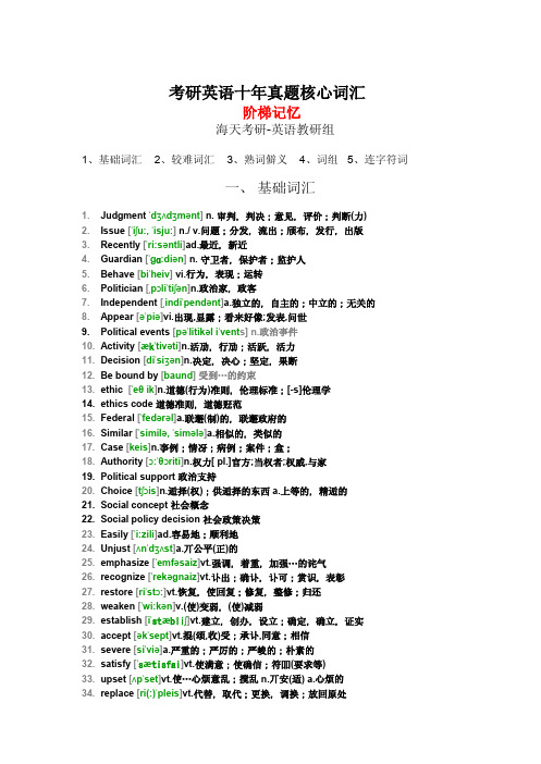 考研英语十年真题核心词汇阶梯记忆