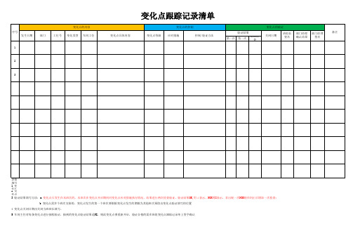 变化点跟踪记录表