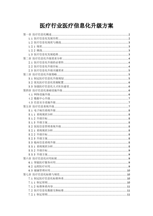 医疗行业医疗信息化升级方案