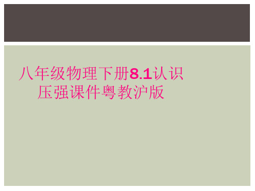 八年级物理下册8.1认识压强课件粤教沪版