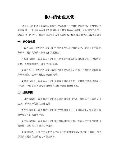 很牛的企业文化