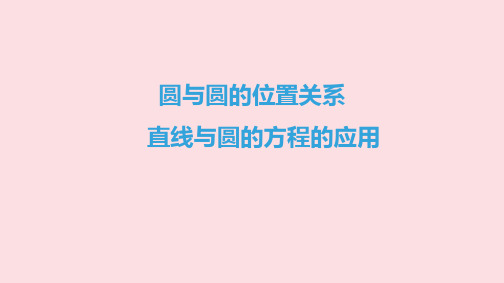 圆与圆的位置关系、直线与圆的方程的应用 课件