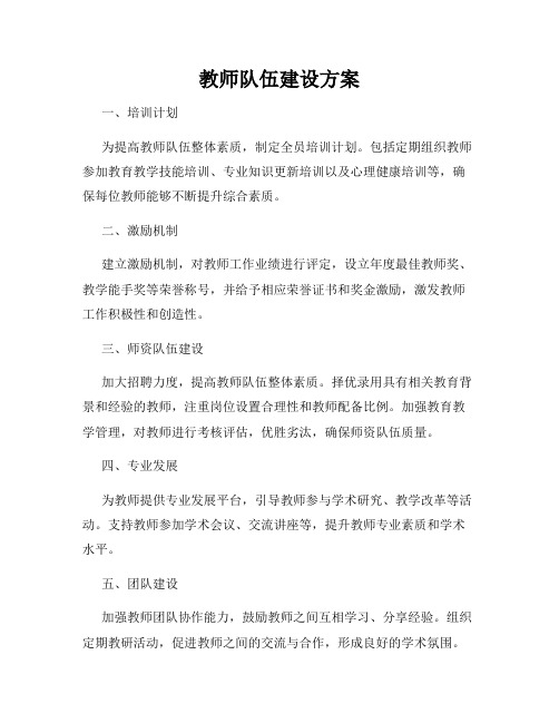 教师队伍建设方案