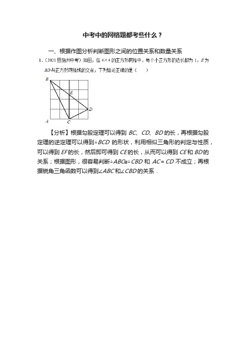 中考中的网格题都考些什么？