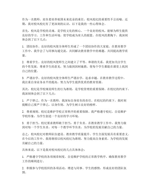 教师校风校纪心得体会