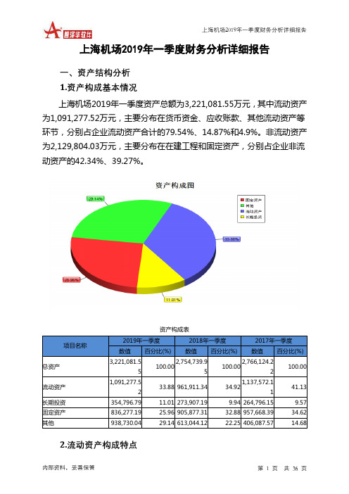 上海机场2019年一季度财务分析详细报告