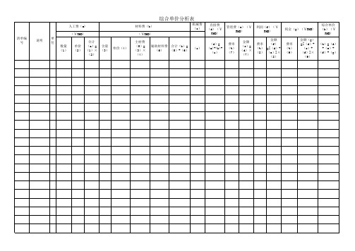 综合单价分析表