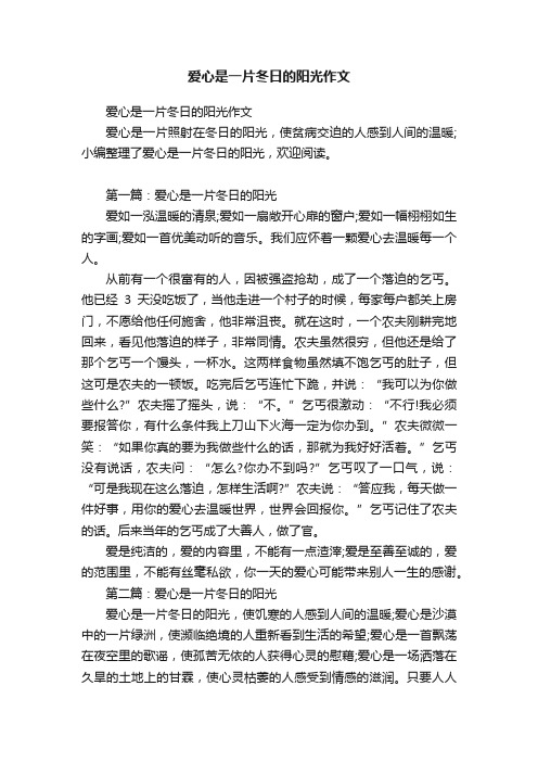 爱心是一片冬日的阳光作文