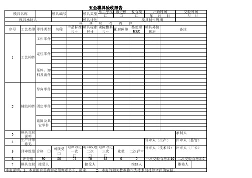 五金模具验收报告单模板