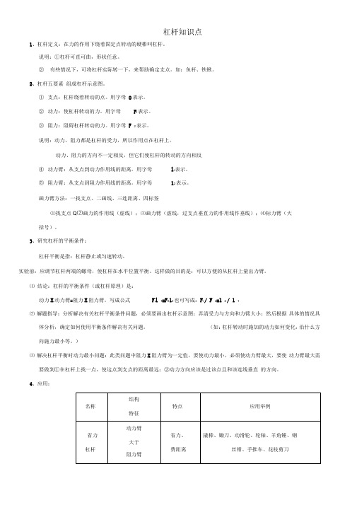 (完整版)初中物理杠杆知识点及经典考题解析(20201210120640)