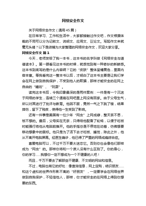 网络安全作文