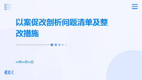 以案促改剖析问题清单及整改措施