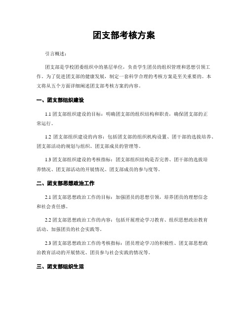 团支部考核方案