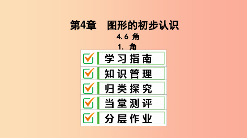 七年级数学上册 第4章 图形的初步认识 4.6 角 4.6.1 角课件 (新版)华东师大版PPT