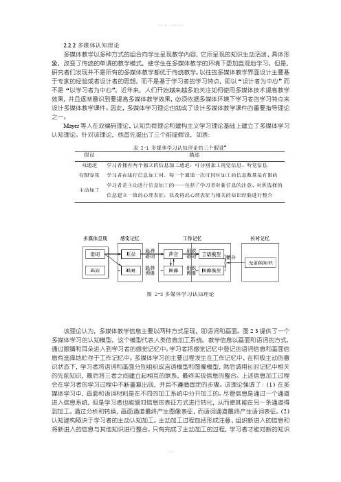 多媒体认知理论