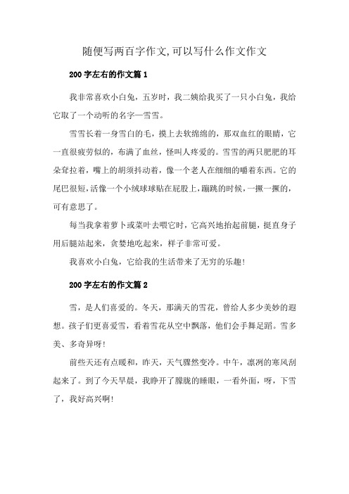 随便写两百字作文,可以写什么作文作文