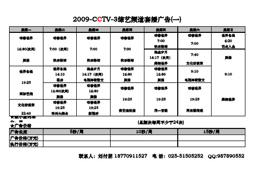 2009年CCTV-3《经典综艺套A》 - 西祠胡同